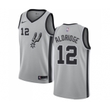 Men's Nike San Antonio Spurs #12 LaMarcus Aldridge Swingman Silver Alternate NBA Jersey Statement Edition