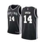 Men's Nike San Antonio Spurs #14 Danny Green Swingman Black Road NBA Jersey - Icon Edition