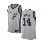 Men's Nike San Antonio Spurs #14 Danny Green Swingman Silver Alternate NBA Jersey Statement Edition