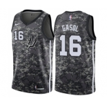 Men's Nike San Antonio Spurs #16 Pau Gasol Swingman Camo NBA Jersey - City Edition