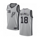 Men's Nike San Antonio Spurs #18 Marco Belinelli Authentic Silver NBA Jersey Statement Edition