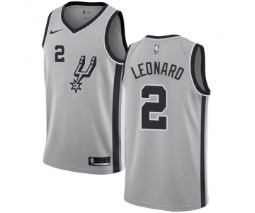 Men's Nike San Antonio Spurs #2 Kawhi Leonard Swingman Silver Alternate NBA Jersey Statement Edition