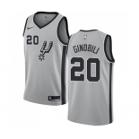 Men's Nike San Antonio Spurs #20 Manu Ginobili Swingman Silver Alternate NBA Jersey Statement Edition