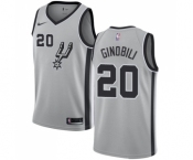 Men's Nike San Antonio Spurs #20 Manu Ginobili Swingman Silver Alternate NBA Jersey Statement Edition