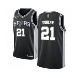 Men's Nike San Antonio Spurs #21 Tim Duncan Swingman Black Road NBA Jersey - Icon Edition