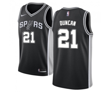 Men's Nike San Antonio Spurs #21 Tim Duncan Swingman Black Road NBA Jersey - Icon Edition