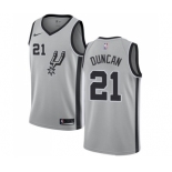 Men's Nike San Antonio Spurs #21 Tim Duncan Swingman Silver Alternate NBA Jersey Statement Edition