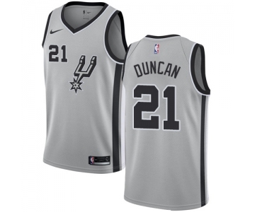 Men's Nike San Antonio Spurs #21 Tim Duncan Swingman Silver Alternate NBA Jersey Statement Edition