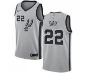 Men's Nike San Antonio Spurs #22 Rudy Gay Swingman Silver Alternate NBA Jersey Statement Edition