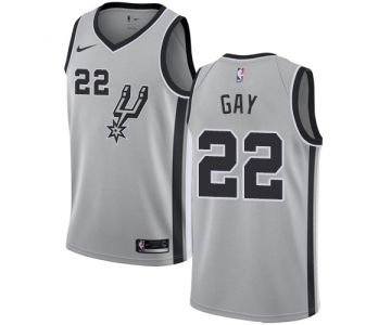 Men's Nike San Antonio Spurs #22 Rudy Gay Swingman Silver Alternate NBA Jersey Statement Edition