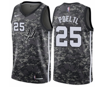 Men's Nike San Antonio Spurs #25 Jakob Poeltl Authentic Camo NBA Jersey - City Edition