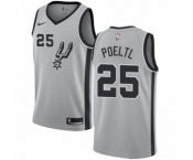 Men's Nike San Antonio Spurs #25 Jakob Poeltl Authentic Silver NBA Jersey Statement Edition