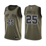 Men's Nike San Antonio Spurs #25 Jakob Poeltl Swingman Green Salute to Service NBA Jersey