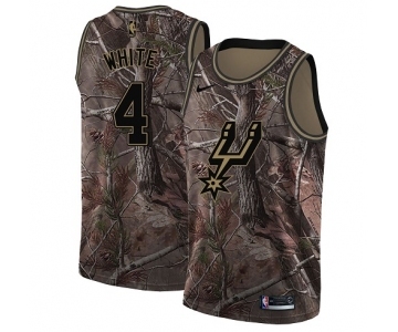 Men's Nike San Antonio Spurs #4 Derrick White Swingman Camo Realtree Collection NBA Jersey