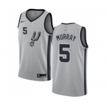 Men's Nike San Antonio Spurs #5 Dejounte Murray Swingman Silver Alternate NBA Jersey Statement Edition