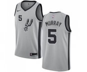 Men's Nike San Antonio Spurs #5 Dejounte Murray Swingman Silver Alternate NBA Jersey Statement Edition