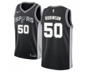 Men's Nike San Antonio Spurs #50 David Robinson Swingman Black Road NBA Jersey - Icon Edition