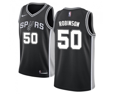 Men's Nike San Antonio Spurs #50 David Robinson Swingman Black Road NBA Jersey - Icon Edition