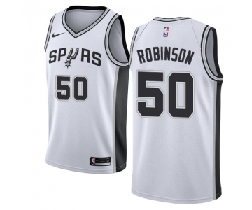 Men's Nike San Antonio Spurs #50 David Robinson Swingman White Home NBA Jersey - Association Edition