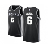 Men's Nike San Antonio Spurs #6 Sean Elliott Swingman Black Road NBA Jersey - Icon Edition