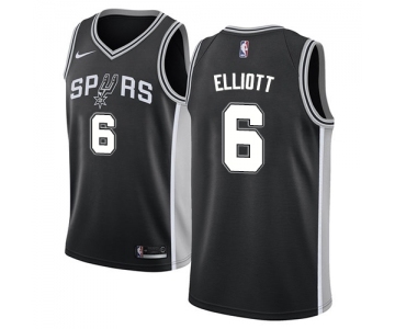 Men's Nike San Antonio Spurs #6 Sean Elliott Swingman Black Road NBA Jersey - Icon Edition