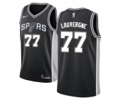 Men's Nike San Antonio Spurs #77 Joffrey Lauvergne Swingman Black Road NBA Jersey - Icon Edition