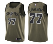 Men's Nike San Antonio Spurs #77 Joffrey Lauvergne Swingman Green Salute to Service NBA Jersey