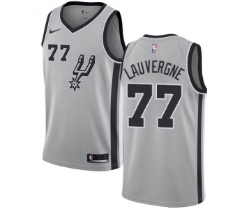 Men's Nike San Antonio Spurs #77 Joffrey Lauvergne Swingman Silver Alternate NBA Jersey Statement Edition