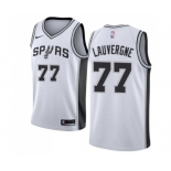 Men's Nike San Antonio Spurs #77 Joffrey Lauvergne Swingman White Home NBA Jersey - Association Edition