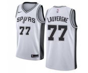 Men's Nike San Antonio Spurs #77 Joffrey Lauvergne Swingman White Home NBA Jersey - Association Edition