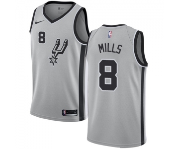 Men's Nike San Antonio Spurs #8 Patty Mills Swingman Silver Alternate NBA Jersey Statement Edition