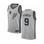 Men's Nike San Antonio Spurs #9 Tony Parker Swingman Silver Alternate NBA Jersey Statement Edition