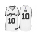 Men's San Antonio Spurs #10 David Lee New Swingman Home White Jersey