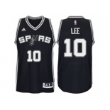 Men's San Antonio Spurs #10 David Lee New Swingman Road Black Jersey