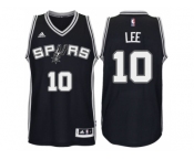 Men's San Antonio Spurs #10 David Lee New Swingman Road Black Jersey