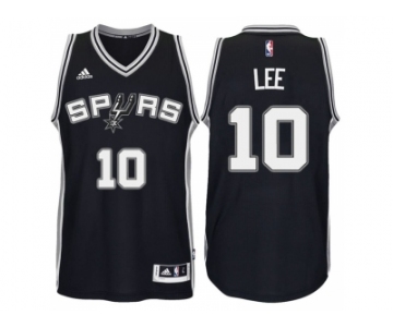 Men's San Antonio Spurs #10 David Lee New Swingman Road Black Jersey