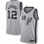 Men's San Antonio Spurs #12 LaMarcus Aldridge Jordan Brand Silver 2020-21 Swingman Jersey