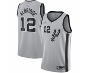 Men's San Antonio Spurs #12 LaMarcus Aldridge Jordan Brand Silver 2020-21 Swingman Jersey