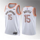 Men's San Antonio Spurs #15 Jamaree Bouyea White 2023-24 City Edition Stitched Basketball Jersey