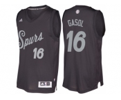 Men's San Antonio Spurs #16 Pau Gasol Black 2016 Christmas Day NBA Swingman Jersey