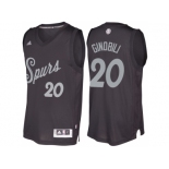 Men's San Antonio Spurs #20 Manu Ginobili Black 2016 Christmas Day NBA Swingman Jersey