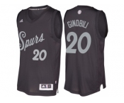 Men's San Antonio Spurs #20 Manu Ginobili Black 2016 Christmas Day NBA Swingman Jersey