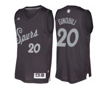 Men's San Antonio Spurs #20 Manu Ginobili Black 2016 Christmas Day NBA Swingman Jersey