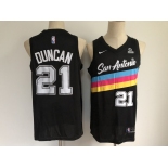 Men's San Antonio Spurs #21 Tim Duncan Authentic Black  Basketball Jersey - 2020-2021 City Edition