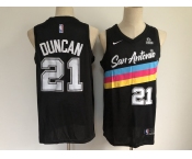 Men's San Antonio Spurs #21 Tim Duncan Authentic Black  Basketball Jersey - 2020-2021 City Edition