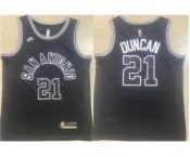 Men's San Antonio Spurs #21 Tim Duncan Black Stitched Basketball Jersey