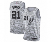 Men's San Antonio Spurs #21 Tim Duncan White Swingman Jersey - Earned Edition