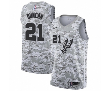 Men's San Antonio Spurs #21 Tim Duncan White Swingman Jersey - Earned Edition