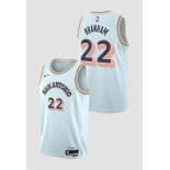 Men's San Antonio Spurs #22 Malaki Branham Light Blue 2024-25 City Edition Stitched Basketball Jersey