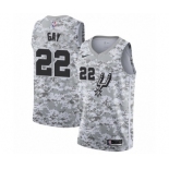 Men's San Antonio Spurs #22 Rudy Gay White Swingman Jersey - Earned Edition